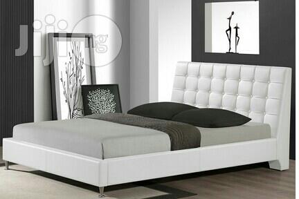 Upholstered Leather Platform Bed 4.5ft X 6ft