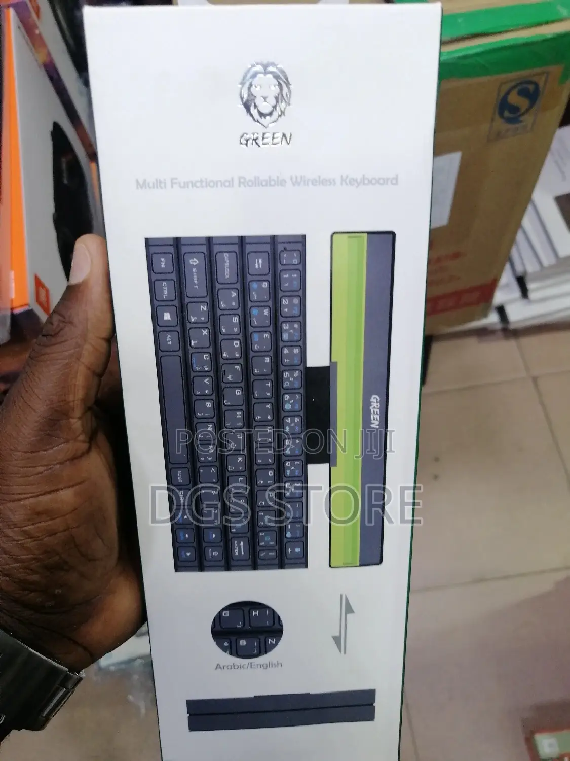 Green Multi Functional Rollable Wireless Keyboard