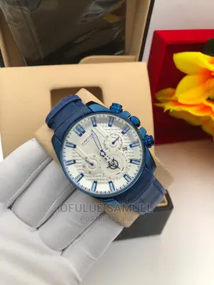 Cartier Chronograph Leather Wristwatch