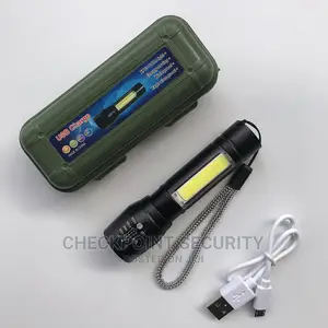Mini Tactical Zoomable USB Rechargeable Flashlight