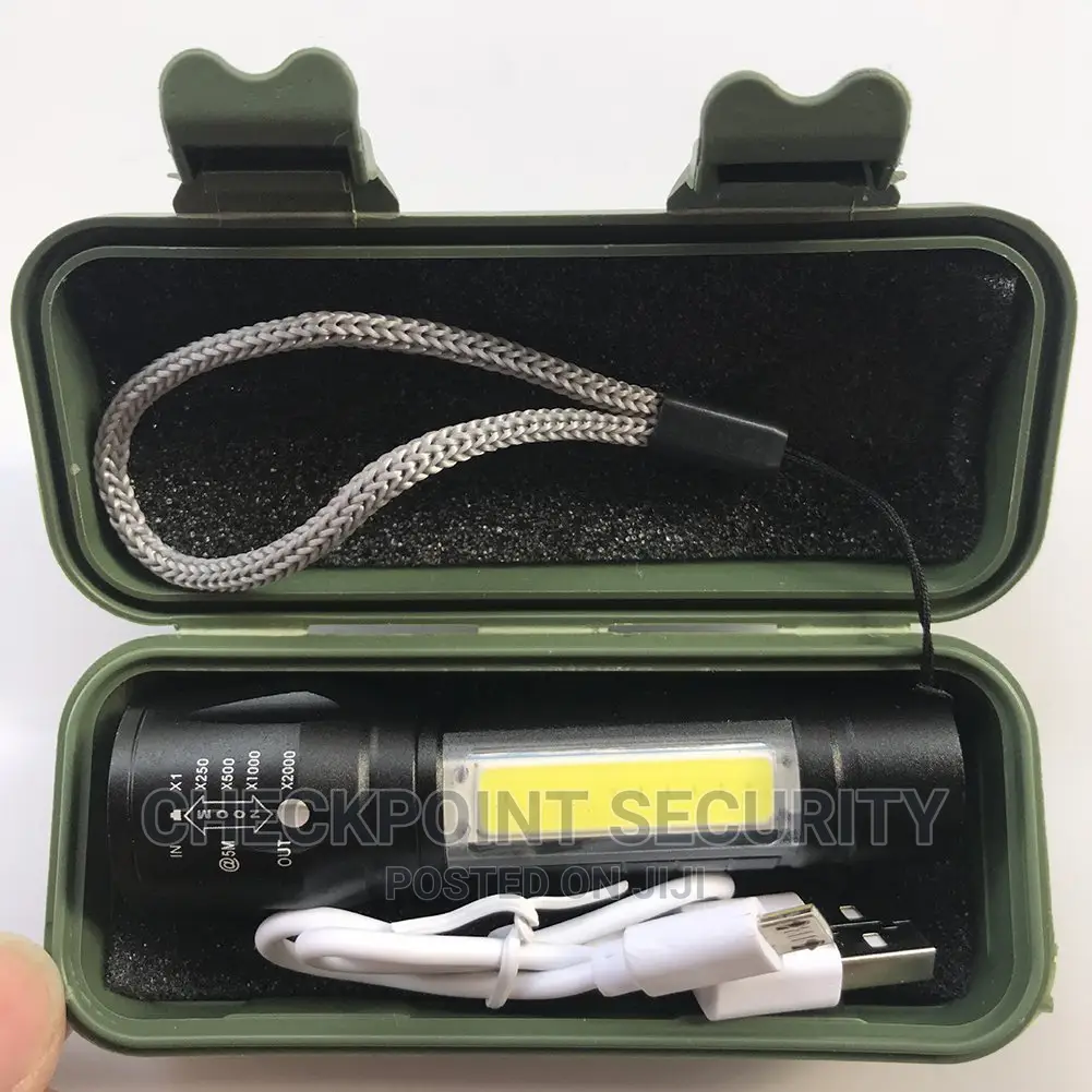 Mini Tactical Zoomable USB Rechargeable Flashlight