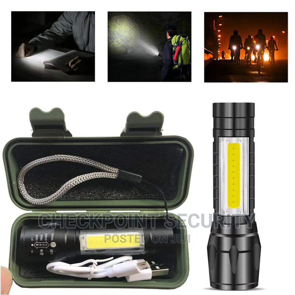 Mini Tactical Zoomable USB Rechargeable Flashlight