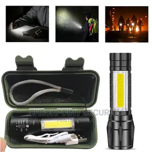 Mini Tactical Zoomable USB Rechargeable Flashlight