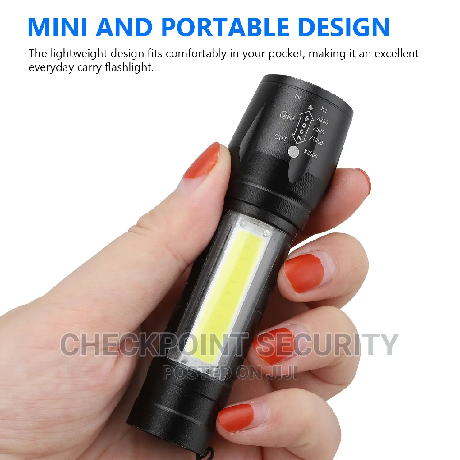 Mini Tactical Zoomable USB Rechargeable Flashlight