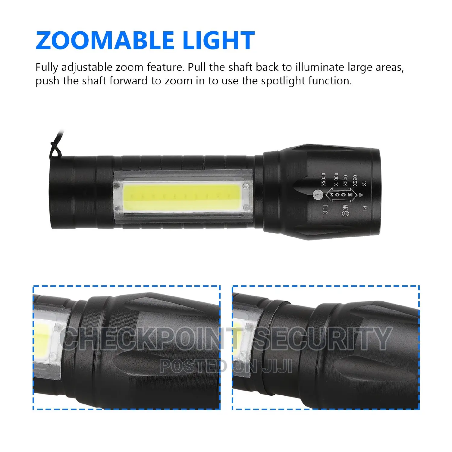 Mini Tactical Zoomable USB Rechargeable Flashlight