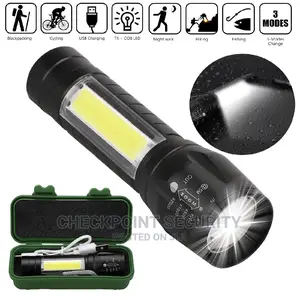 Mini Tactical Zoomable USB Rechargeable Flashlight