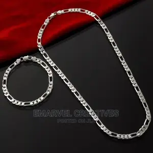 4mm Men's Chain Jewelry Sets, Jewelry Necklace + Bracelet