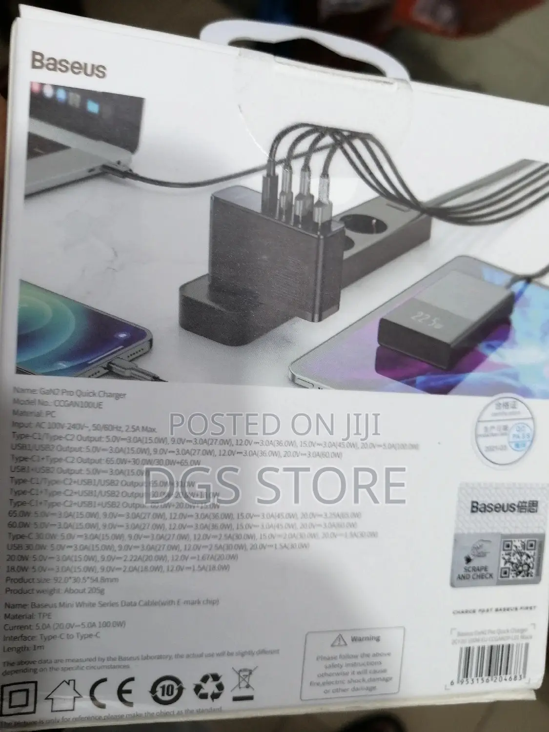 Baseus Gan2 Pro Quick Charger 2c+2u 100w EU