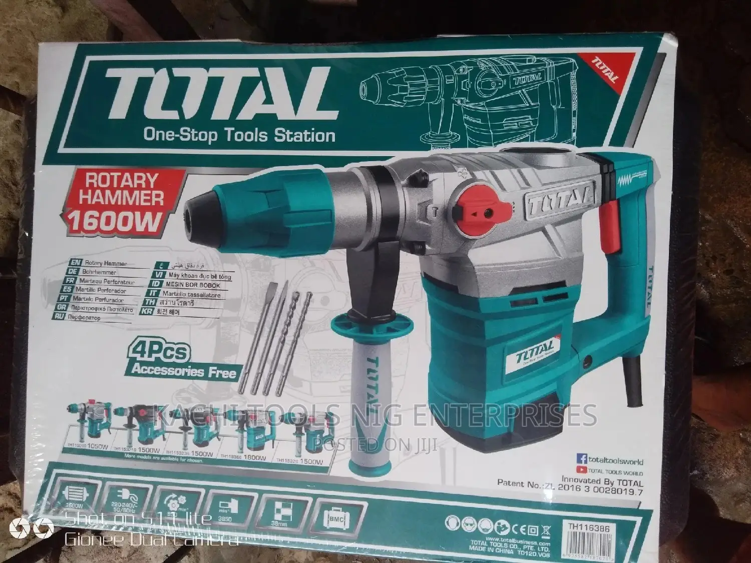 1600W Total Rotary Hammer Machine