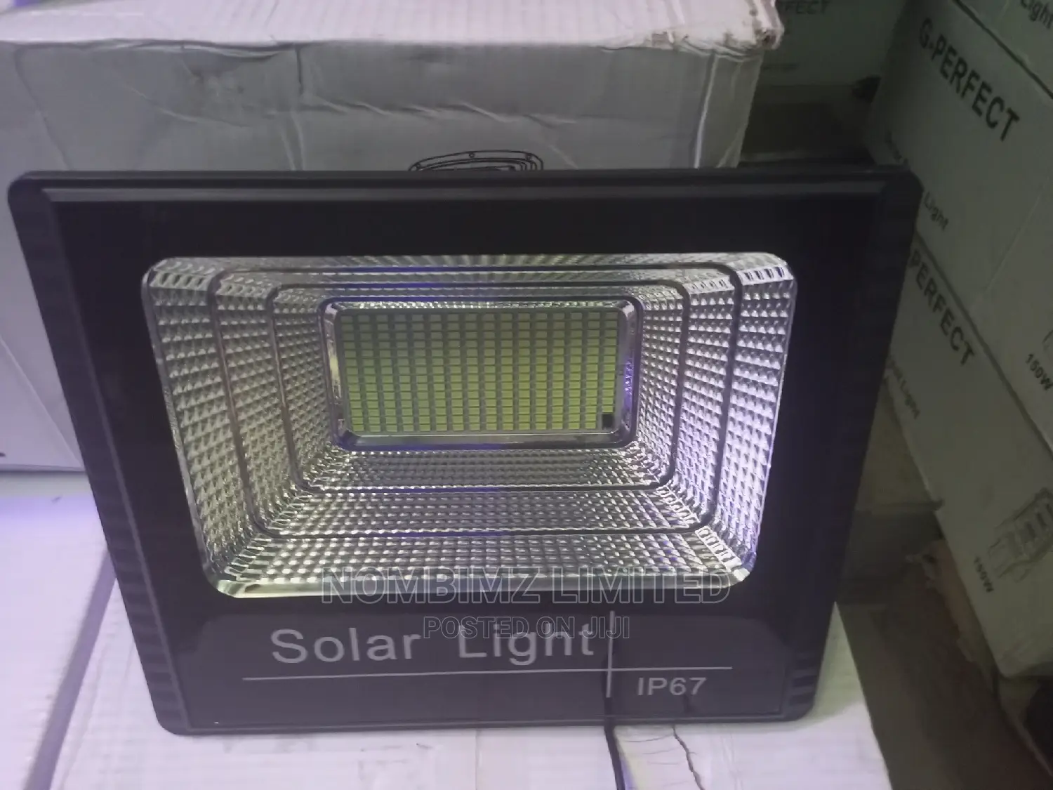 200w All in One Solar Flood Light Black