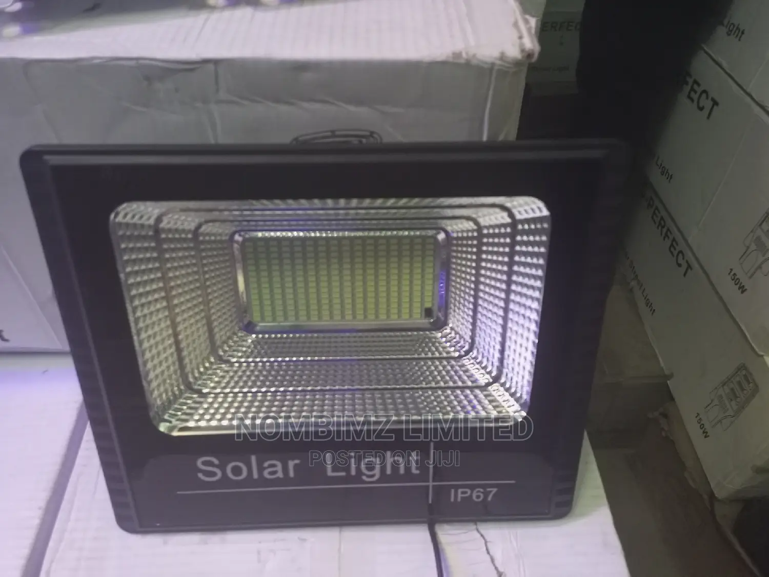 300w All in One Solar Flood Light Black