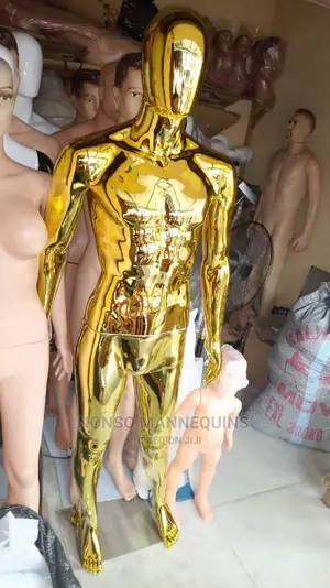 Full Body Male Faceless Gold Chrome Display Mannequins
