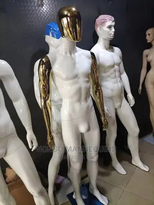 Gold and White Male Display Fashionable Mannequins