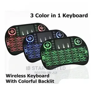 3 Colors Backlit I8 Mini 2.4ghz Air Mouse Wireless Keyboard