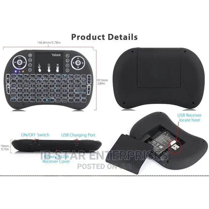 New Backlit Keyboard 2.4G Wireless Air Mouse Touchpad