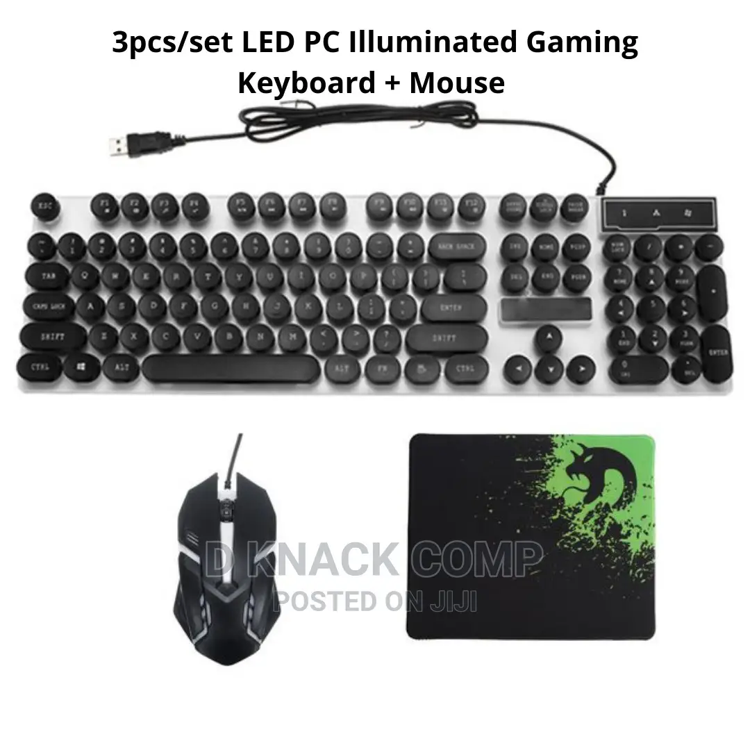 3pcs/Set Led Pc Illuminated Gaming Keyboard + Mouse + Pad