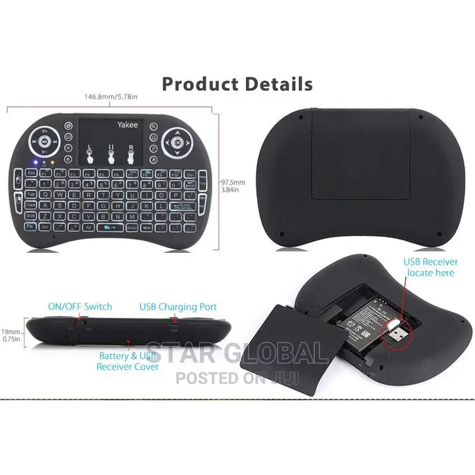 3 Color Backlit 2.4G Wireless Keyboard Air Mouse
