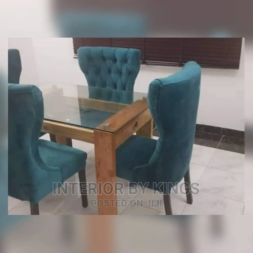 4seater Dining Set With Light Glass Top