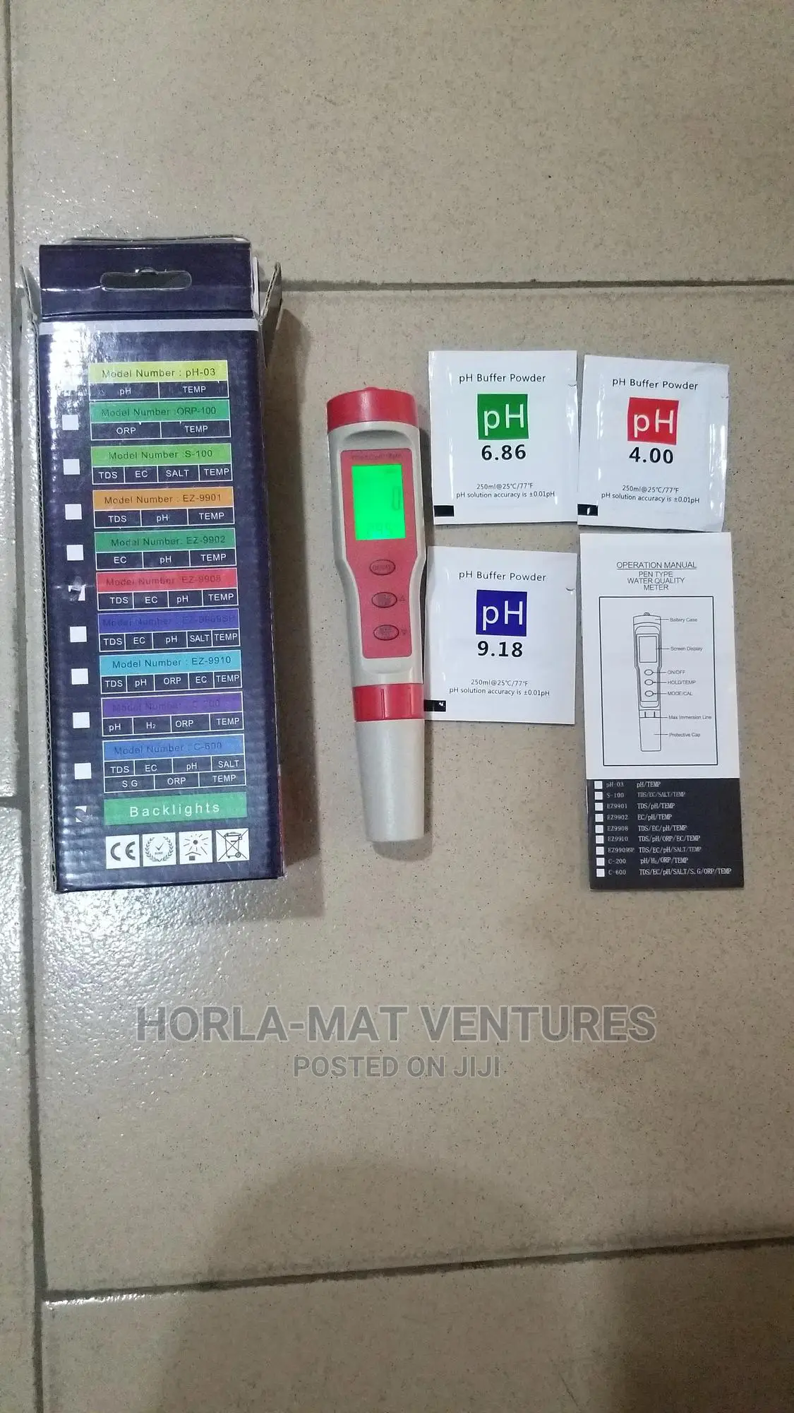 Water Quality Meter TDS / Ec/ Ph / Temp Meter (Backlight)