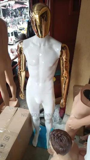 Gold White Male Faceless Display Mannequins