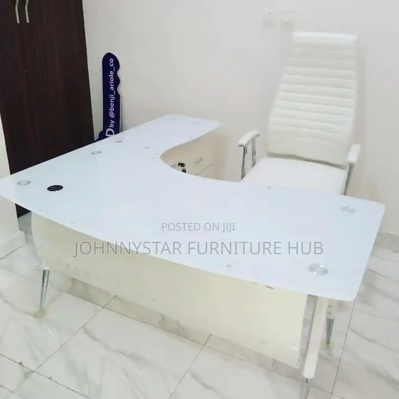 Glass Office Tables With Extension and Mobile Drawers