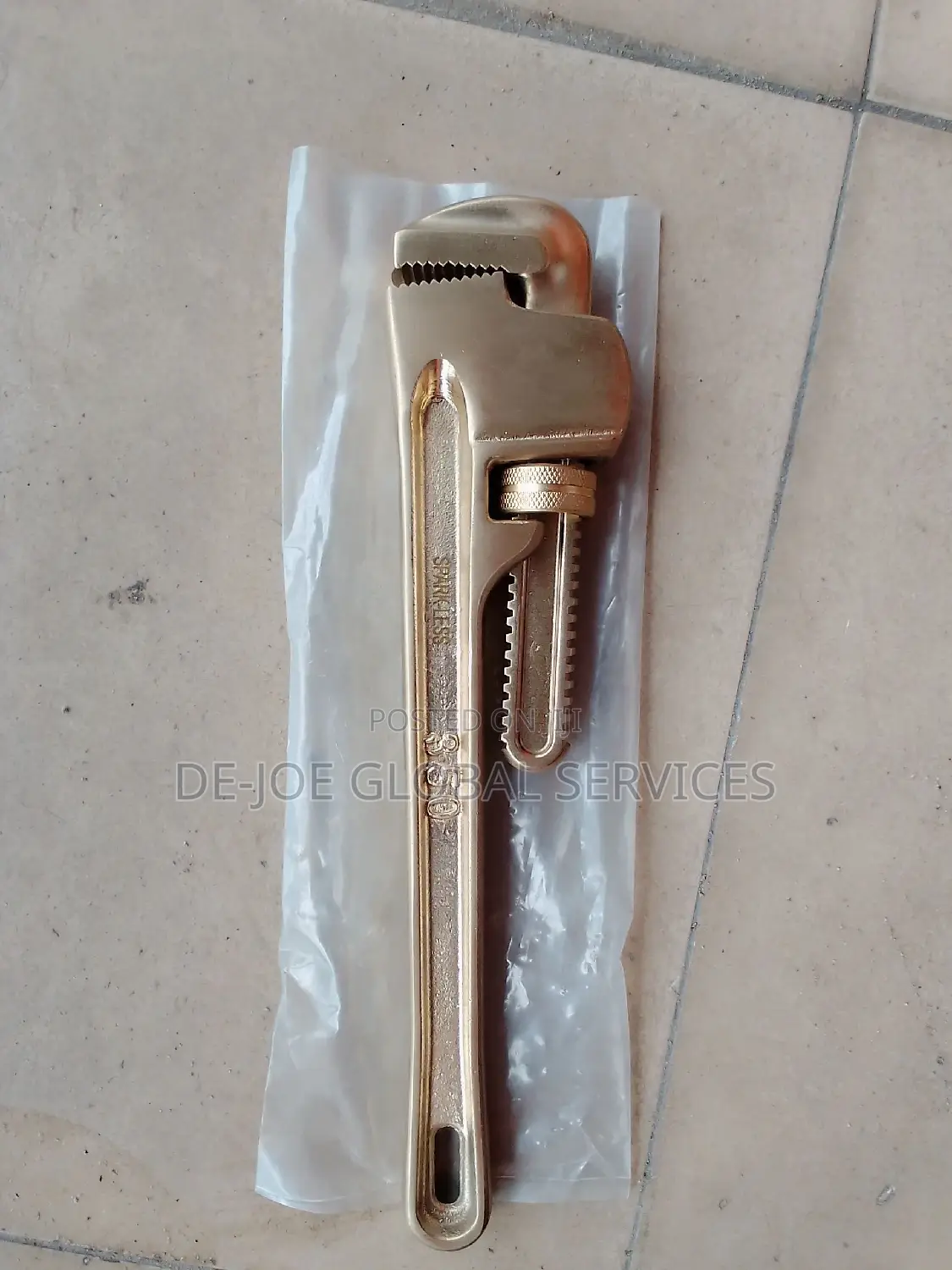 8" Non-Spark Adjustable Pipe Wrenches Brass