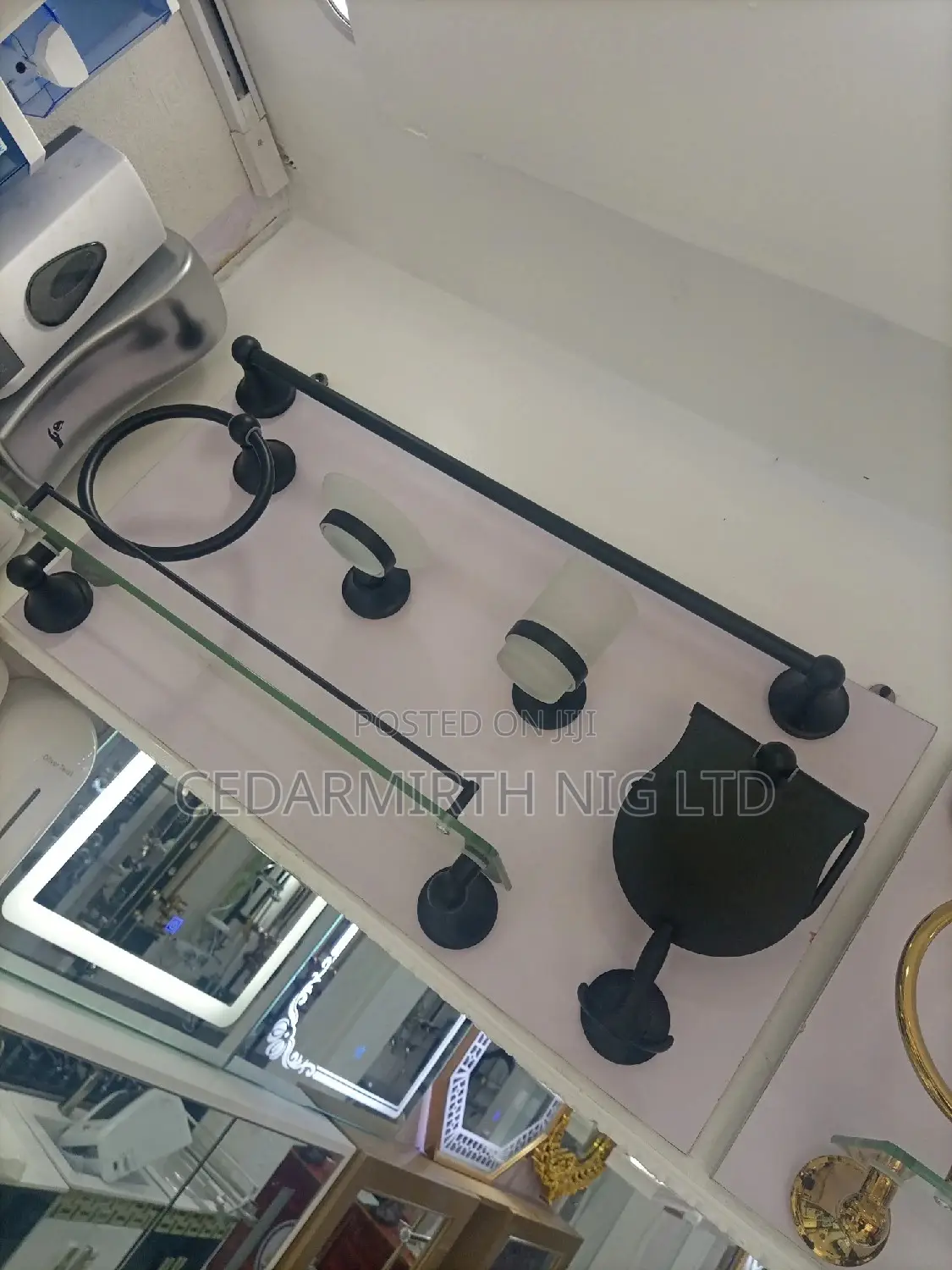 NI Black Complete Bathroom Accessories
