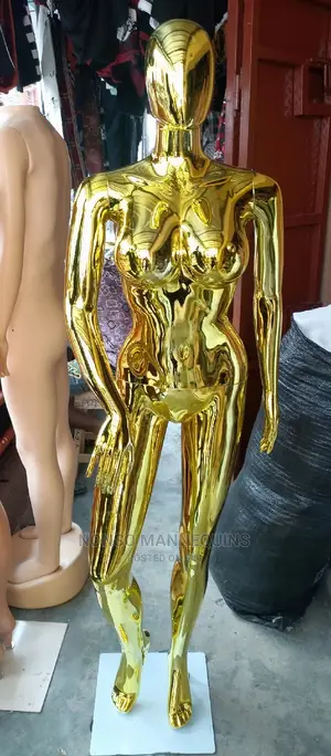 Busty Size 12 Body Gold Chrome Female Mannequins