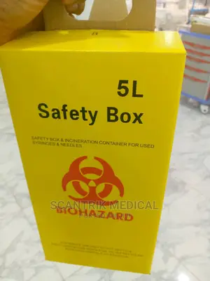 Clinical Disposal Plastic 5L Biohazard Safety Yellow Box