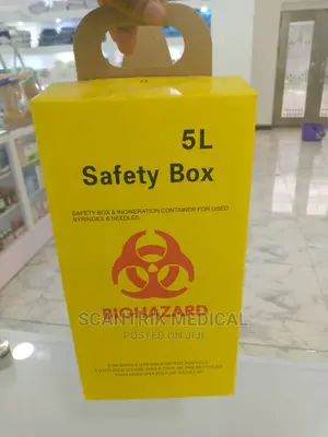 Biohazard Needle Disposal Medical Safety Yellow Box