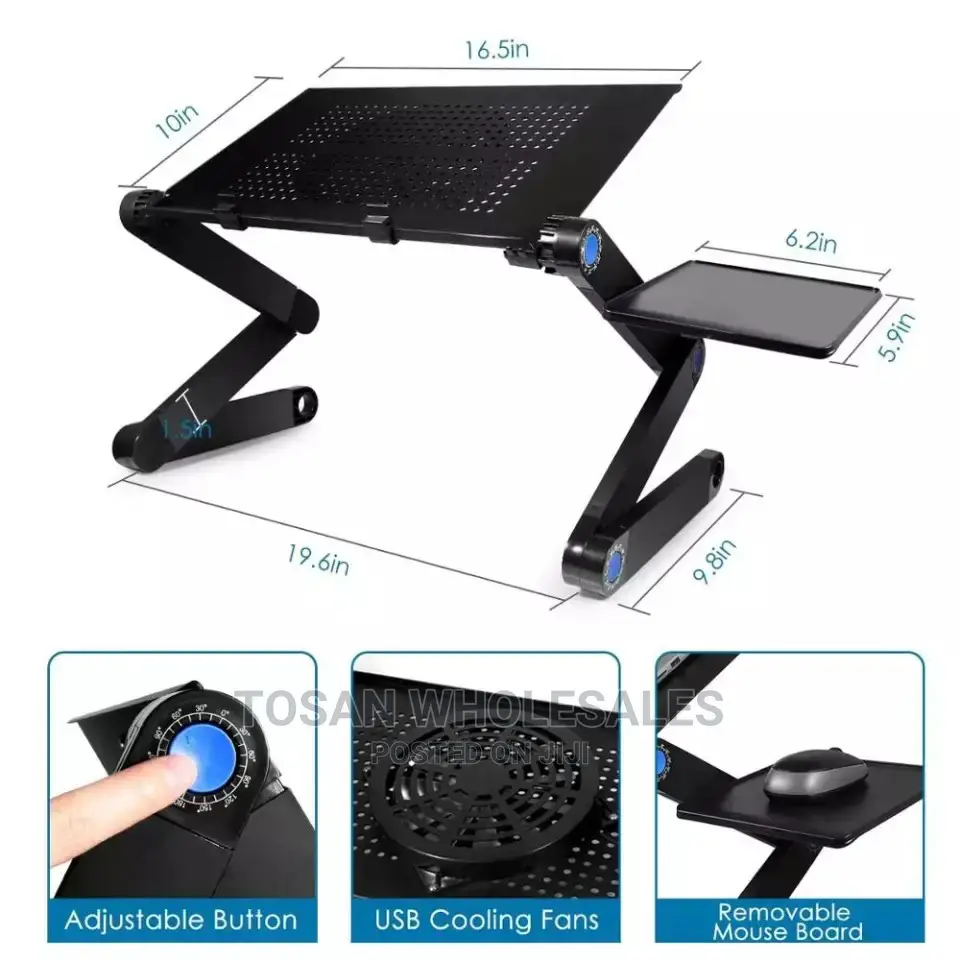 T9 Multi Functional Adjustable Laptop Table and Cooling Fan
