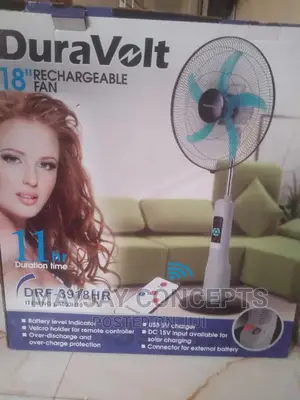 18inches Duravolt Solar Rechargeable Fan+Solar Panel
