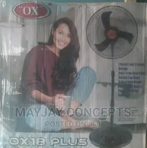 Ox 18inches Plus Standing Fan-Black Colour