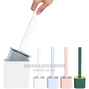1silicone Toilet Brush With Base Toilet Cleaning Set