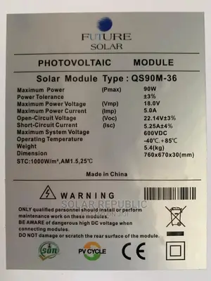 90W Future Mono Solar Panel
