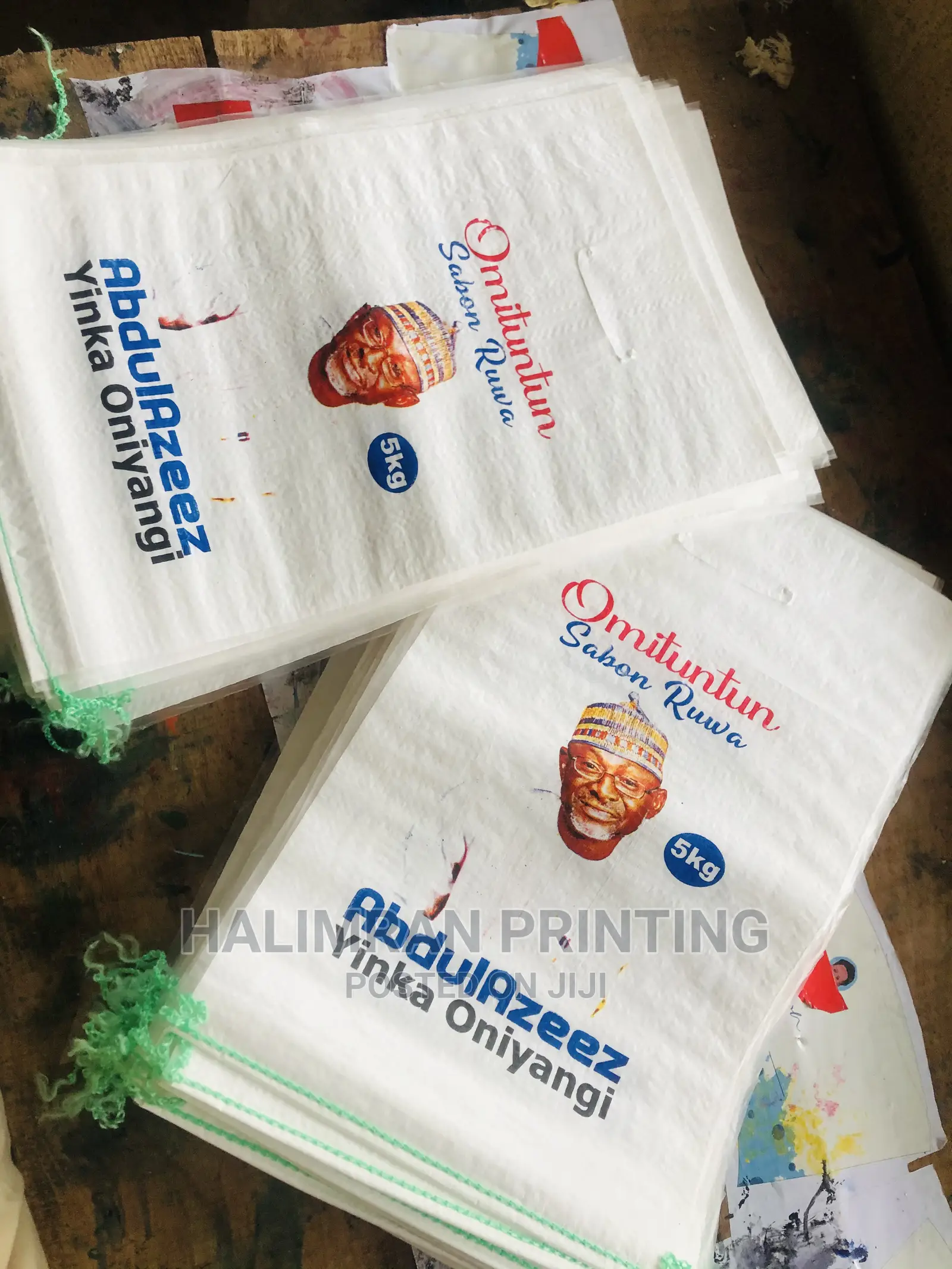 Direct Manual Printing on Sack Bag