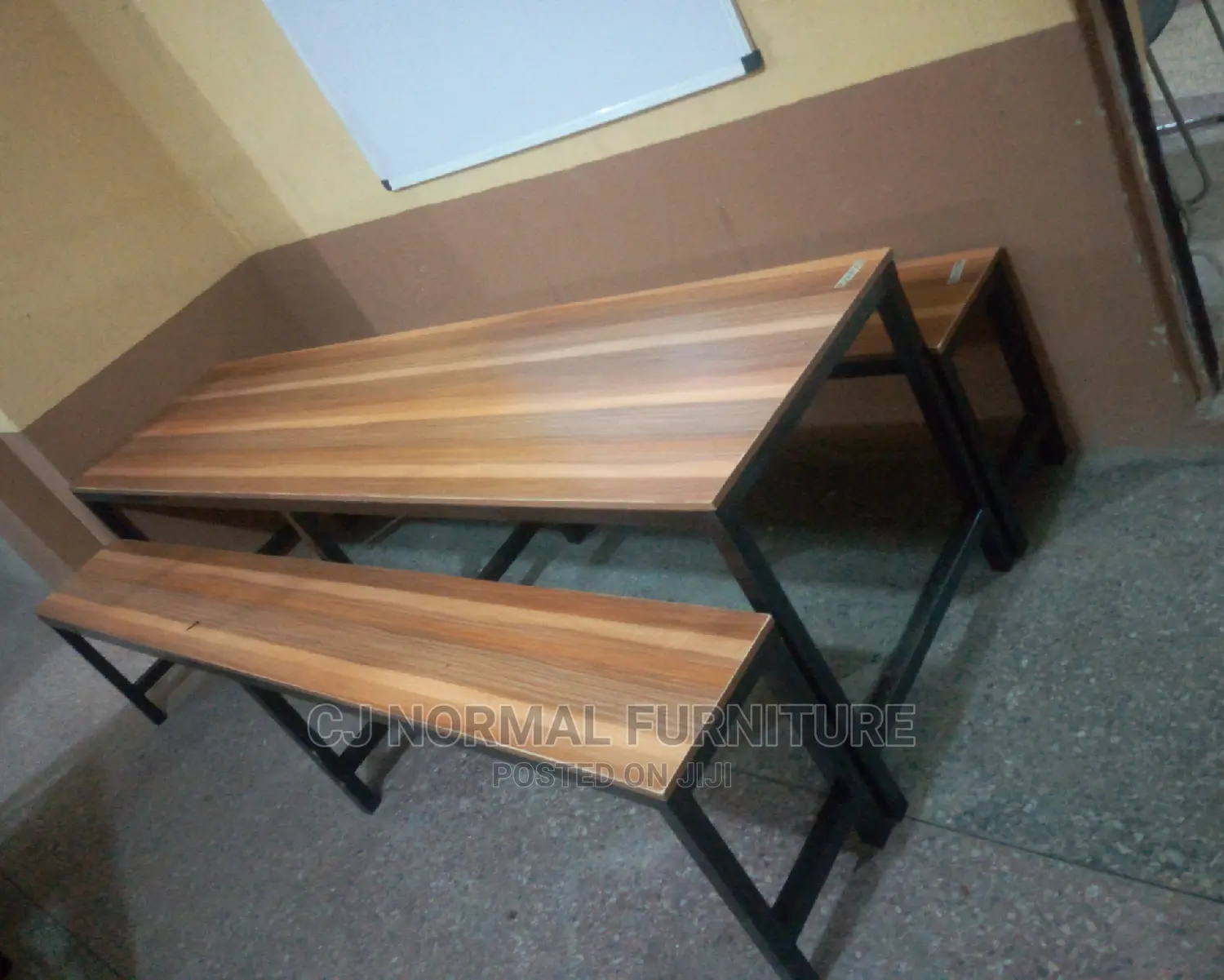 School Wooden Dinning Table/ Benches