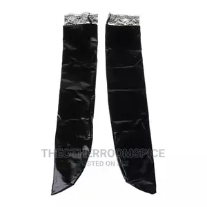 Women Sexy Lace Black Leather Plus Size Thigh High Stockings