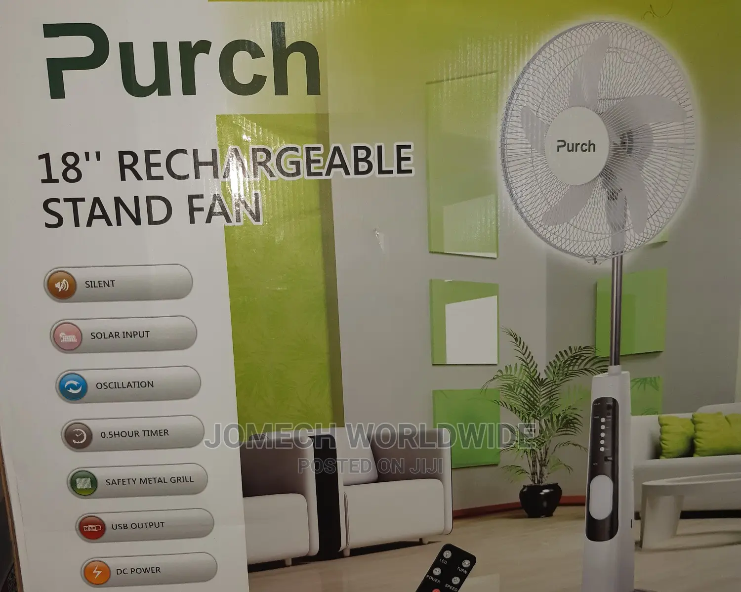 18" Purch Rechargeable Fan