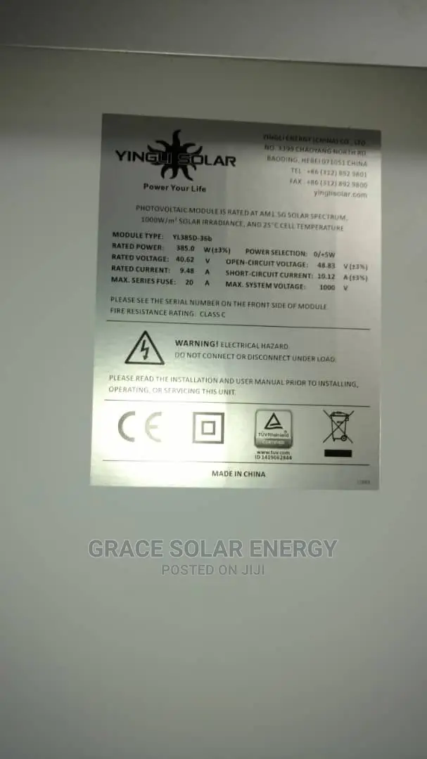 Yingli 385watts Solar Panel