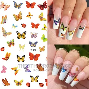 Butterfly Nail Art Design Acrylic Polygel Sticker