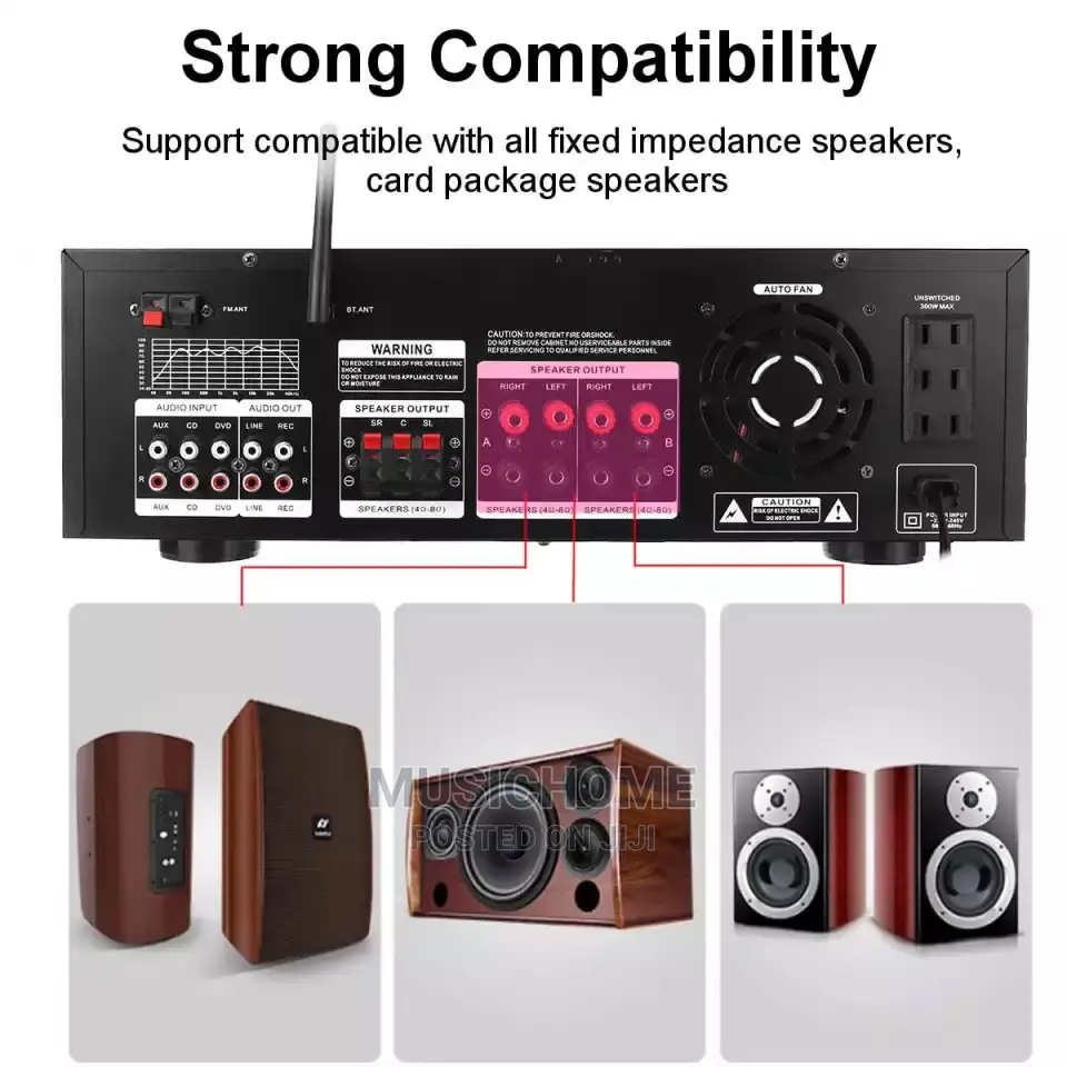 Big Power Ceiling/Wall Speakers Bluetooth Amplifier