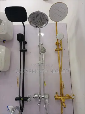 Venis Black , Gold Stainless Bathroom Standing Shower