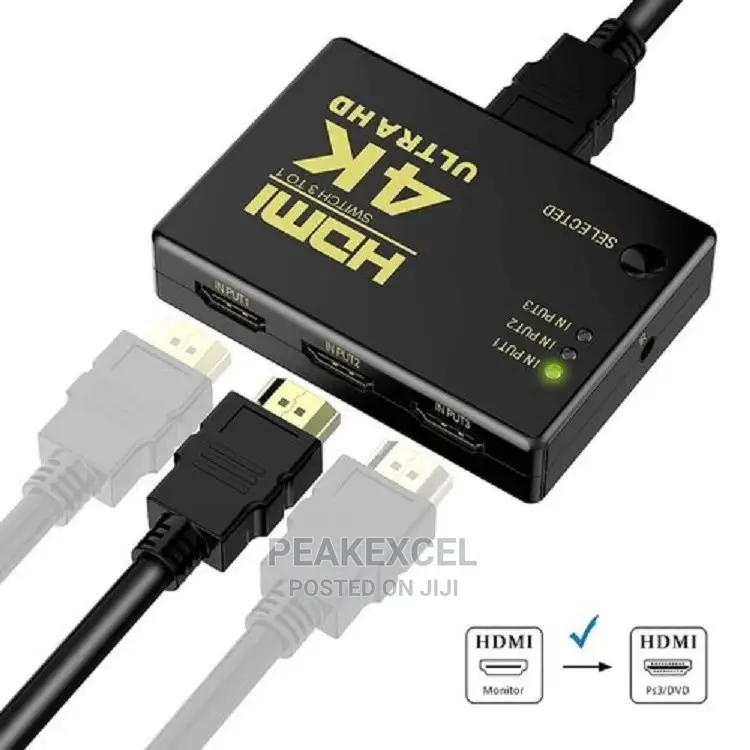 3 Port 4K*2K 1080P Switcher HDMI Switch Selector 3x1 Switch