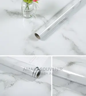 White Adhesive Marble Sticker Wallpaper