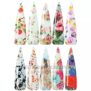 Pattern Flower Animal Foil Transfer Decals Sticker Nail Art