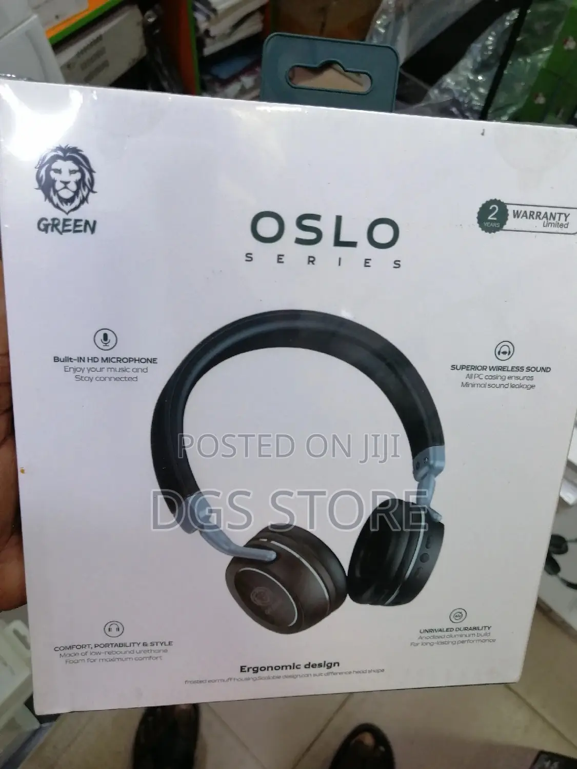 Green Oslo Series Wireless Audio Bluetooth Headphone