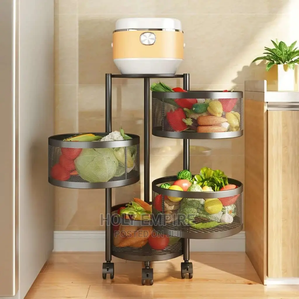 Rotate 360 Degrees Vegetable Shelf Kitchen Floor