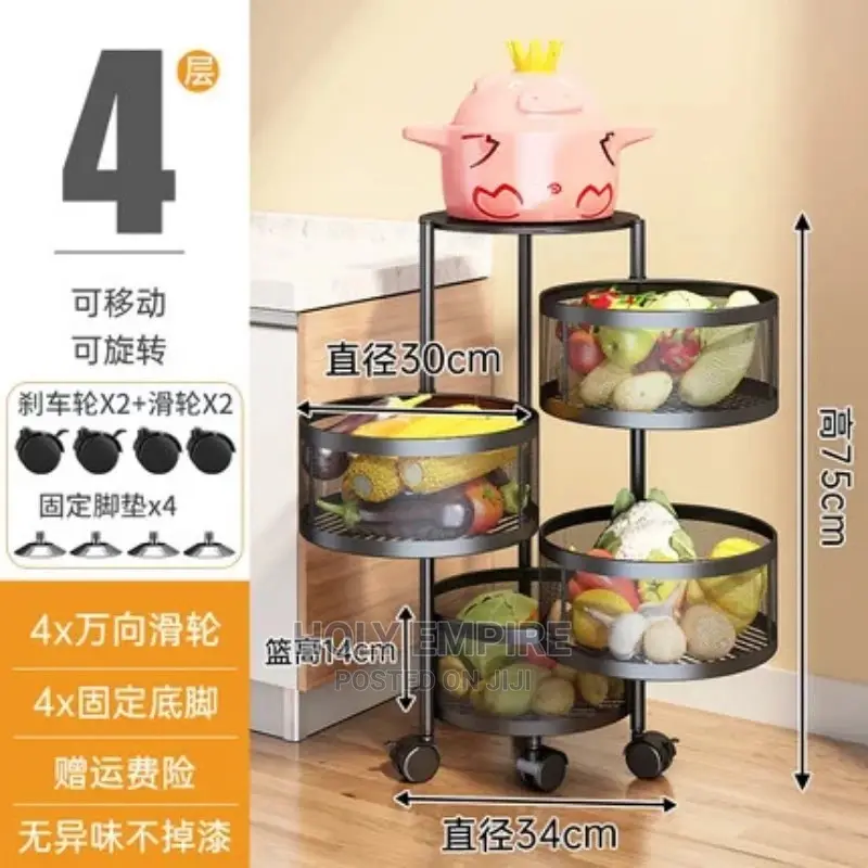 Rotate 360 Degrees Vegetable Shelf Kitchen Floor