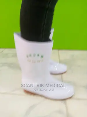 White Waterproof Boots Used in Medical